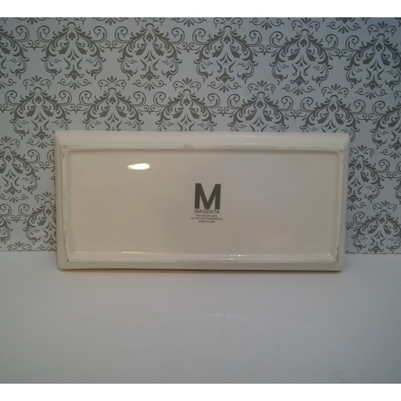 Magenta Maritime Pottery Platter Dish Nautical Pier Beach Theme Kitchen - Picture 6 of 8